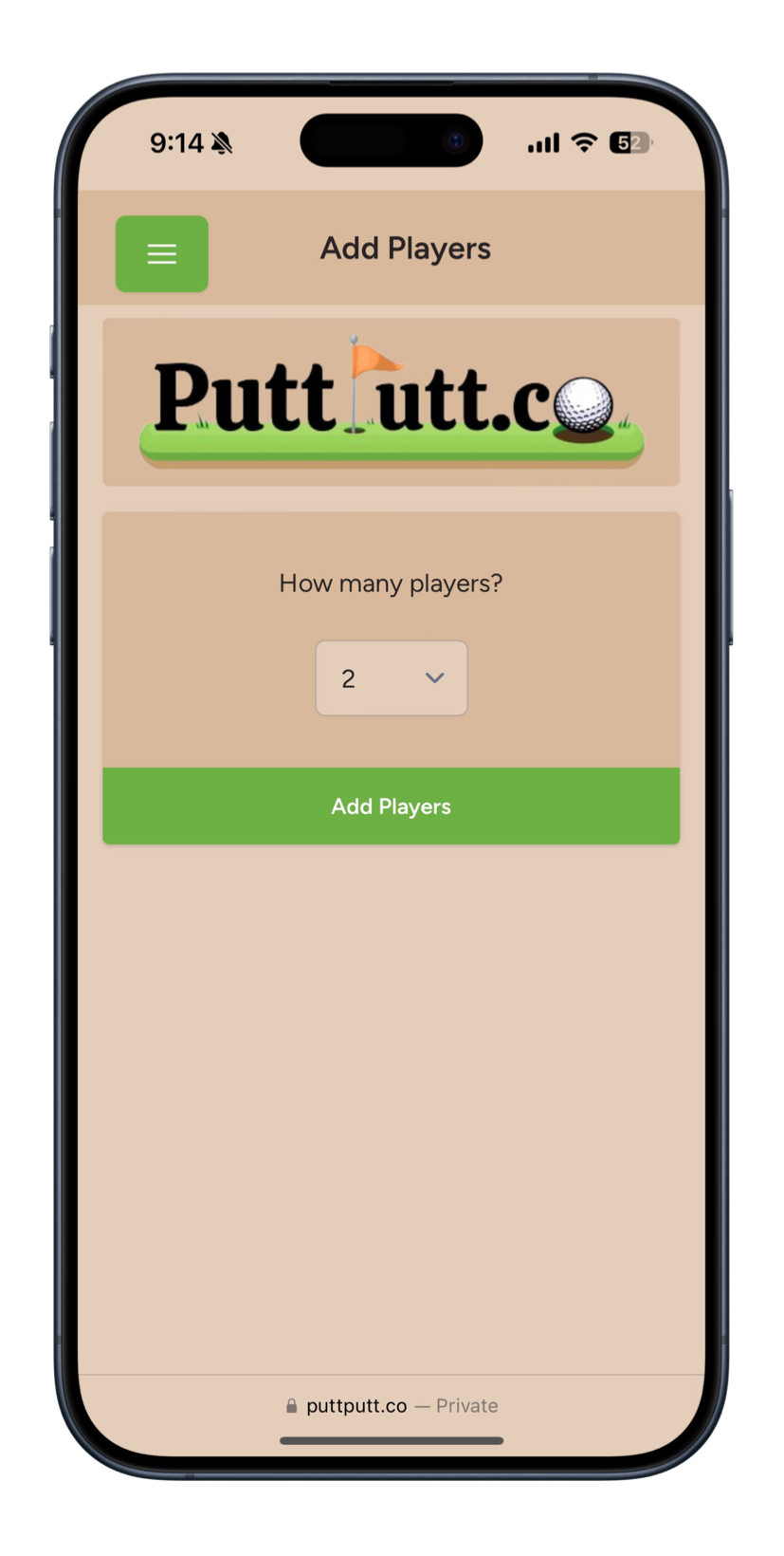 PuttPal.co App Interface